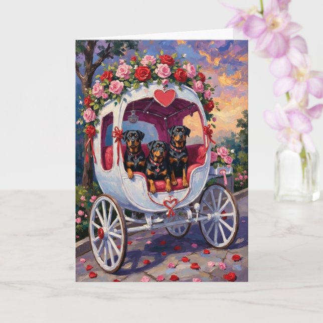 Rottweiler Dog Valentine's Day Kort (Orkide)