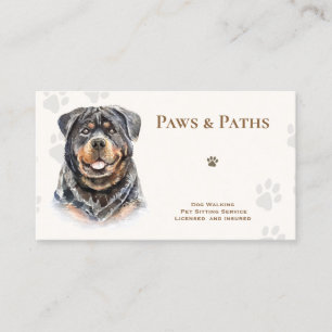 Rottweiler Dog Walker Pet Sitta Visitkort