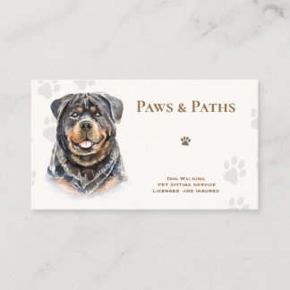 Rottweiler Dog Walker Pet Sitta Visitkort