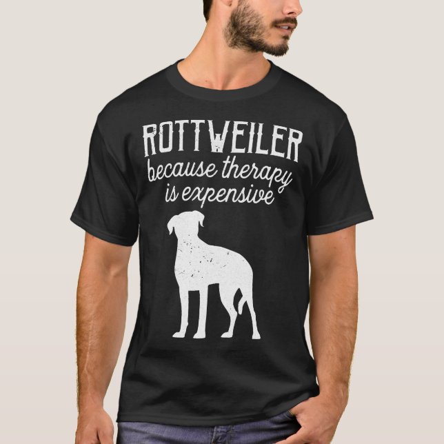 Rottweiler eftersom Hundar- och stämpel är dyrt T Shirt (Framsida)