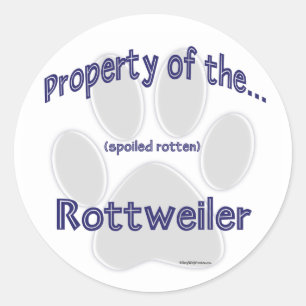 Rottweiler Egendom Sticker Runt Klistermärke