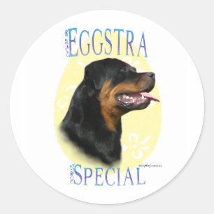 Rottweiler Eggstra Speciell - Sticker Runt Klistermärke