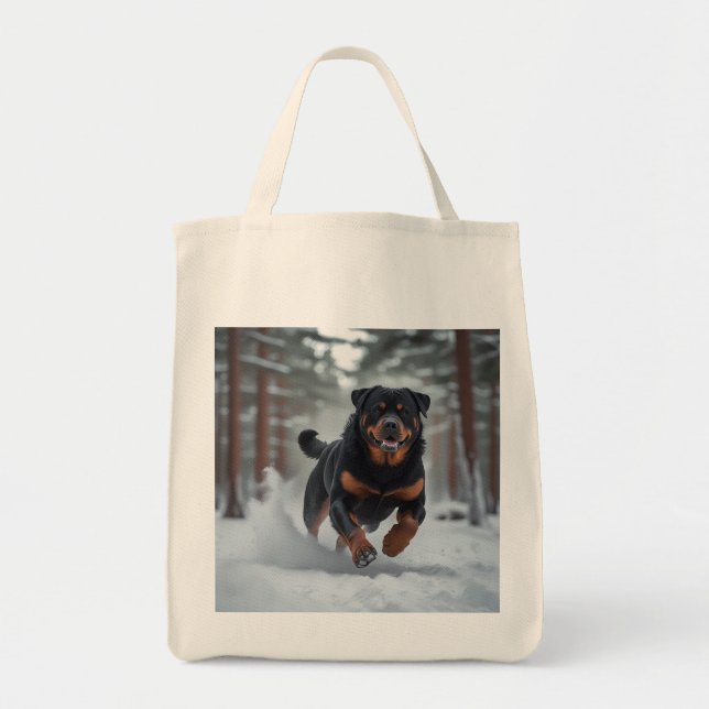 Rottweiler Elegant Livsmedel Tote Bag Tygkasse (Framsidan)