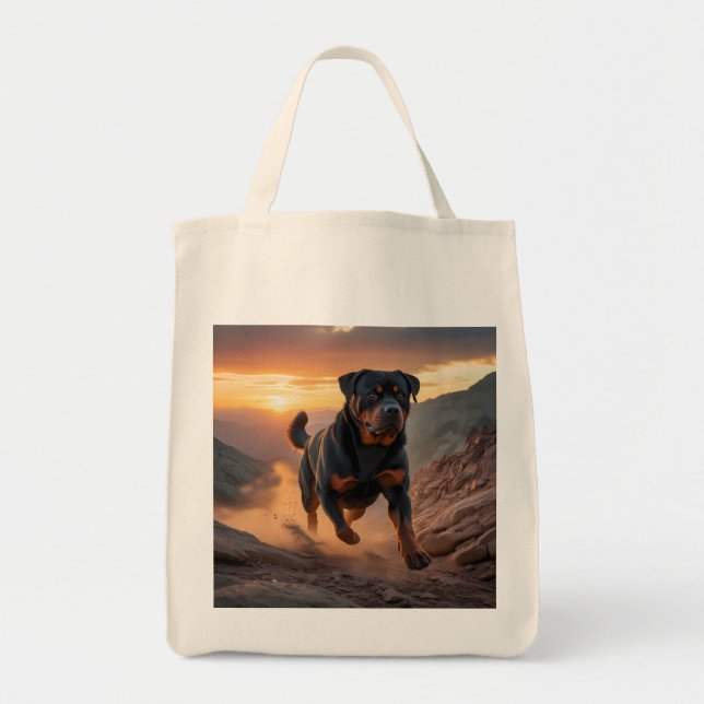Rottweiler Elegant Livsmedel Tote Bag Tygkasse (Framsidan)