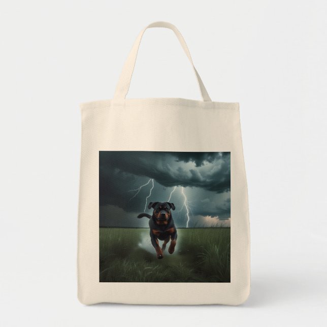 Rottweiler Elegant Livsmedel Tote Bag Tygkasse (Framsidan)