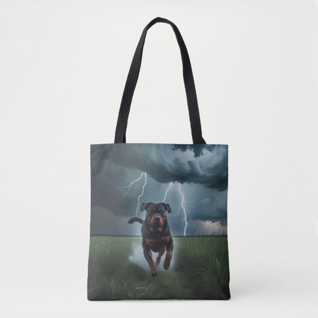 Rottweiler Elegant Tote Bag Tygkasse (Framsida)