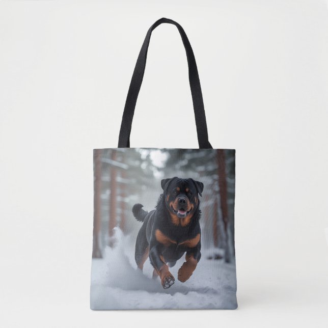 Rottweiler Elegant Tote Bag Tygkasse (Framsida)