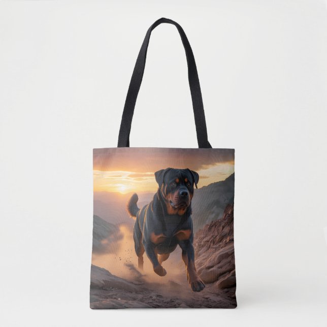 Rottweiler Elegant Tote Bag Tygkasse (Framsida)