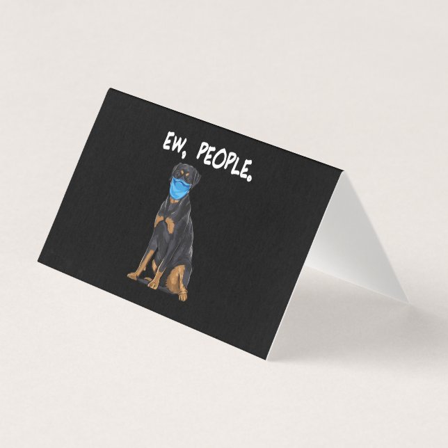 rottweiler få människor hund som bär ansiktsmask kort (Framsida)