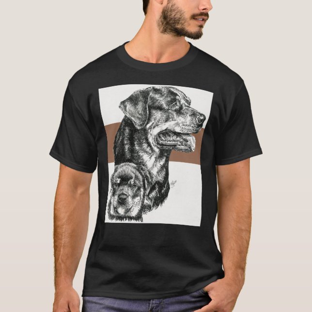 Rottweiler Far &amp Son T Shirt (Framsida)