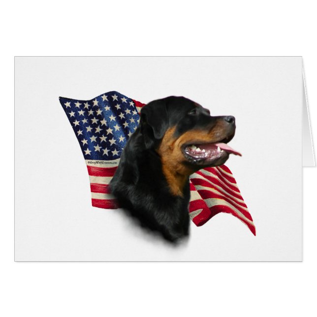 Rottweiler Flagga Hälsningskort (Framsidan Horizontal)