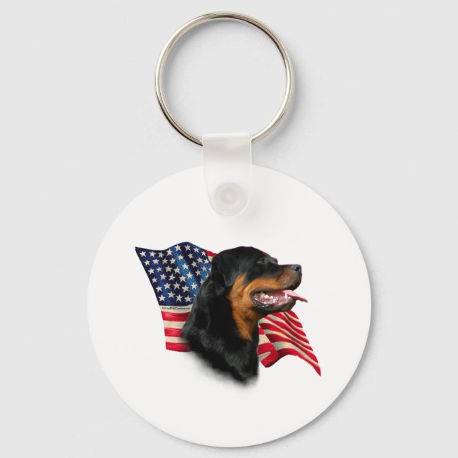 Rottweiler Flagga Nyckelring (Framsida)