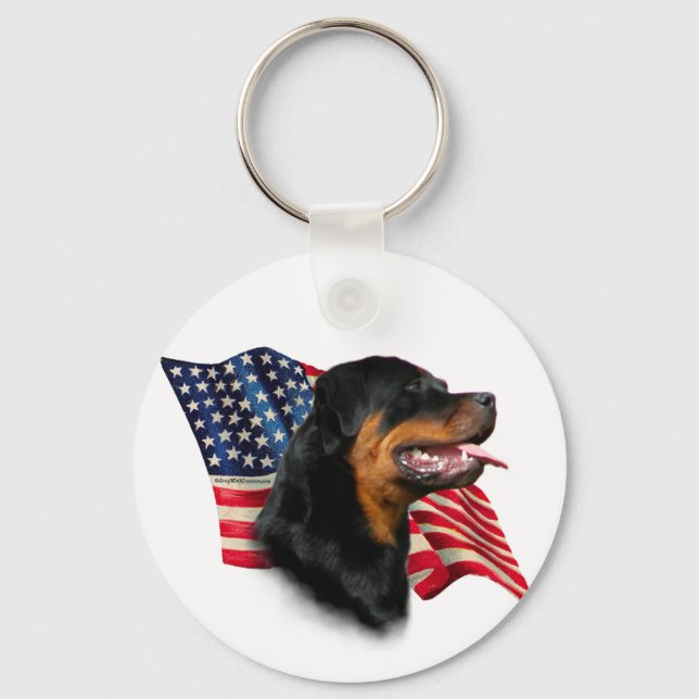 Rottweiler Flagga Nyckelring (Framsida)