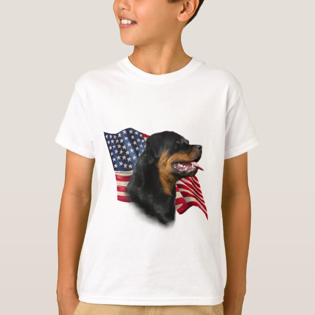 Rottweiler Flagga Tee (Framsida)