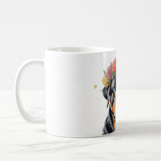 Rottweiler Flower Krona Kaffemugg