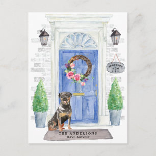 Rottweiler Flytta Announcement Postcard Vykort