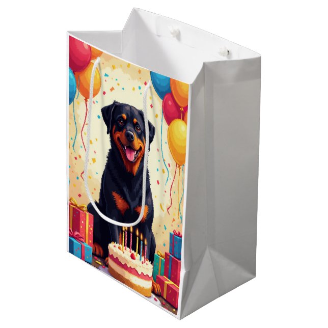 Rottweiler Födelsedagsfirande (Framsidan Vinklad)