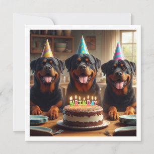 Rottweiler-födelsedagsinbjudan, Hund-födelsedag Inbjudningar