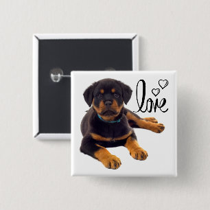 Rottweiler från Hund älskare Cute Puppy Kärlek Knapp