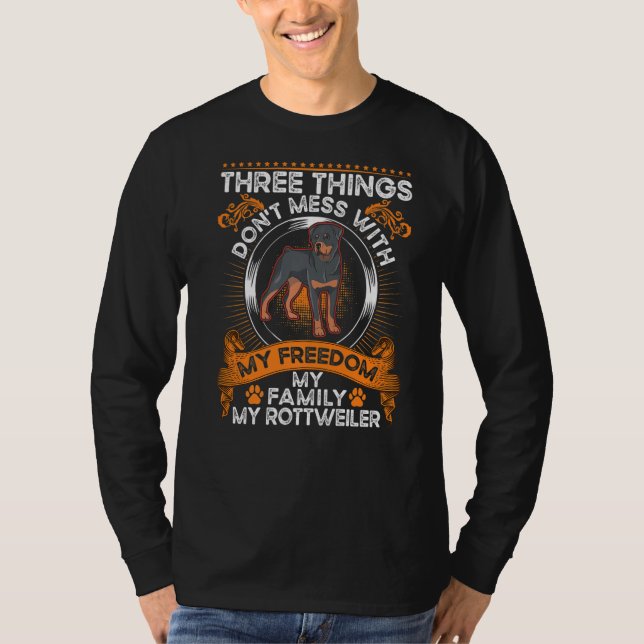 Rottweiler Freedom Family Rotti Rottweiler T Shirt (Framsida)