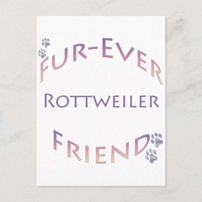 Rottweiler Furever Friend Vykort (Framsida)