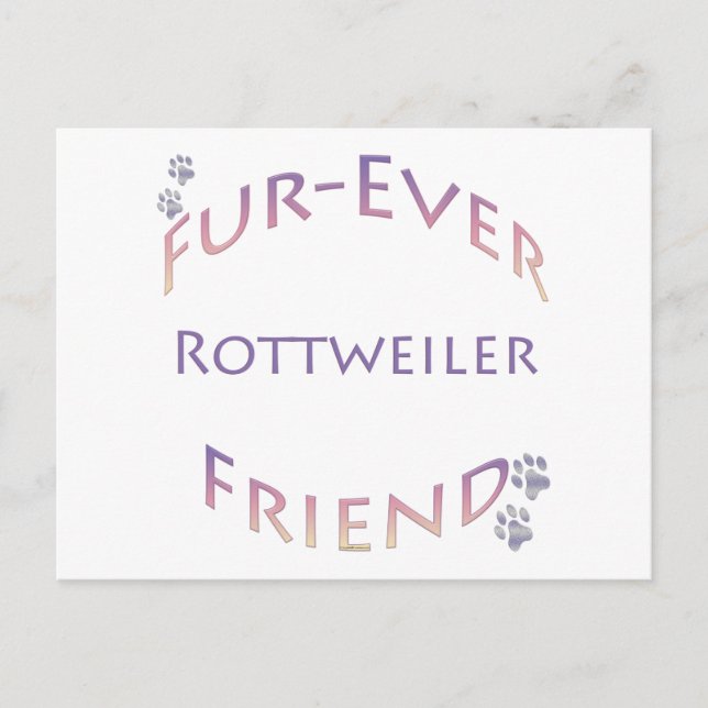 Rottweiler Furever Friend Vykort (Framsida)