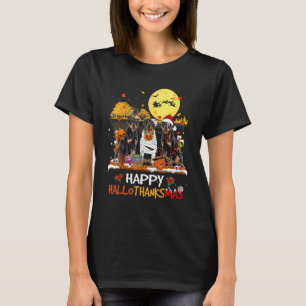 Rottweiler Glad Hallothanksmas Halloween Tacksägel T Shirt