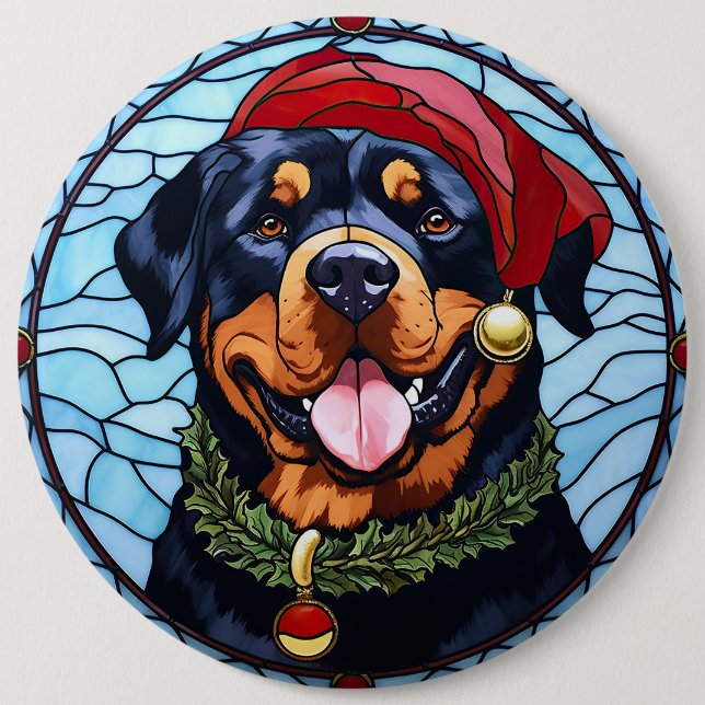 Rottweiler Glass-jul Knapp (Framsida)