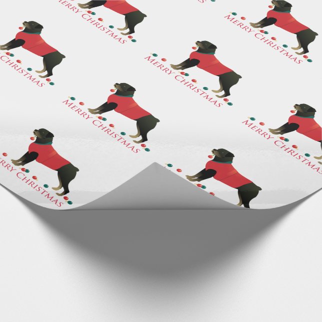 Rottweiler God jul Design Presentpapper (Hörn)