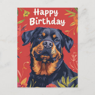 Rottweiler Grattis på födelsedagen Vykort