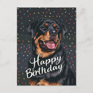 Rottweiler Grattis på födelsedagen Vykort