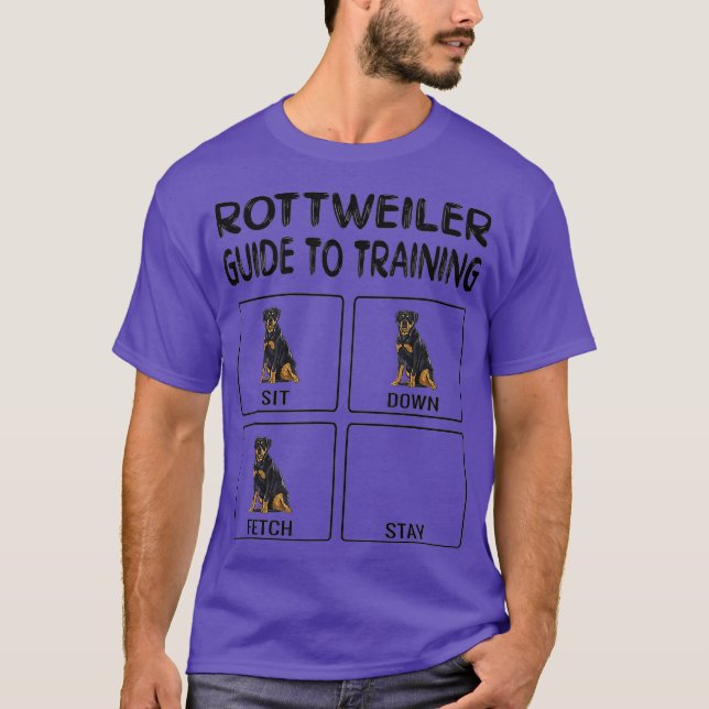 Rottweiler Guide to Training Hund Obedience T Shirt (Framsida)