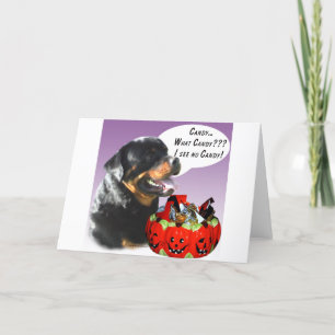 Rottweiler Halloween Candy Kort