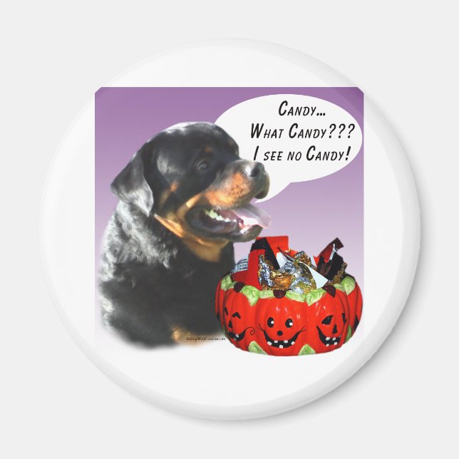 Rottweiler Halloween Candy Magnet (Framsidan)