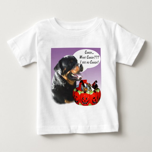 Rottweiler Halloween Candy T-shirt (Framsida)