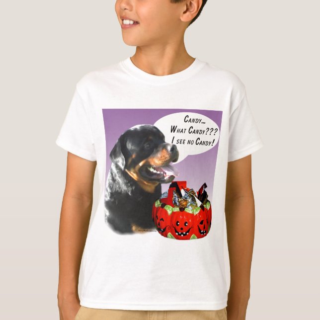 Rottweiler Halloween Candy Tee (Framsida)