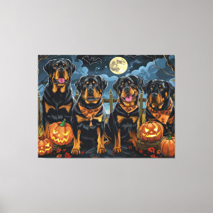 Rottweiler Halloween Kuslig Canvastryck