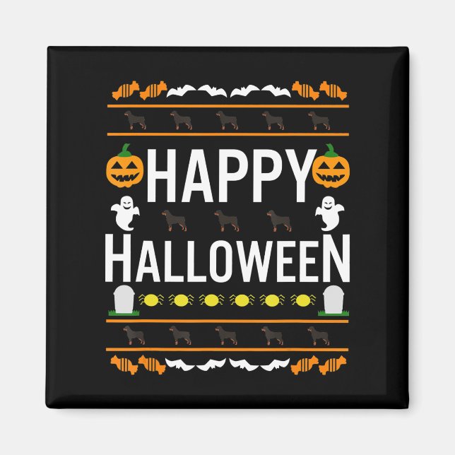 Rottweiler Halloween Lazy Ugly Costume Hund T-Shir Magnet (Framsidan)