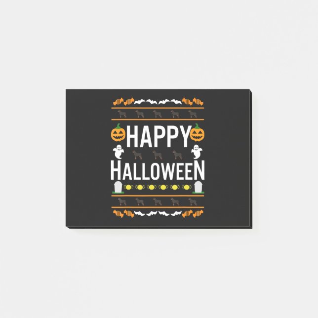 Rottweiler Halloween Lazy Ugly Costume Hund T-Shir Post-it Block (Framsida)