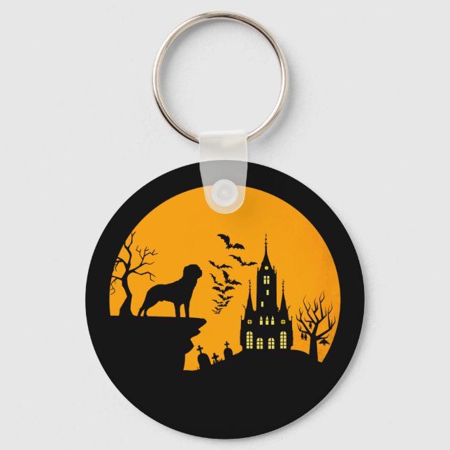 Rottweiler Halloween Nyckelring (Framsida)