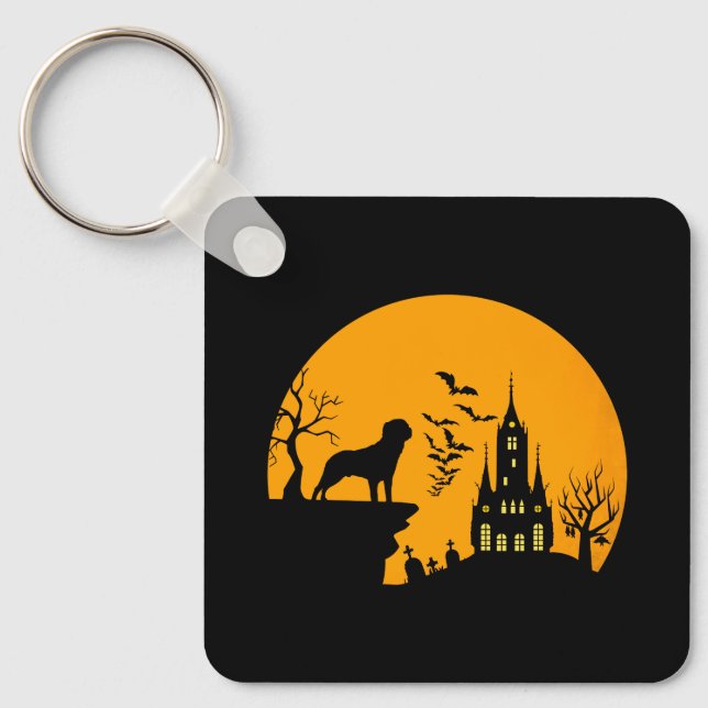 Rottweiler Halloween Nyckelring (Framsida)