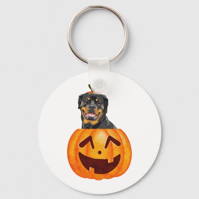 Rottweiler Halloween Nyckelring (Framsida)