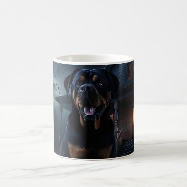Rottweiler Halloween Skräckinjagande Kaffemugg (Center)