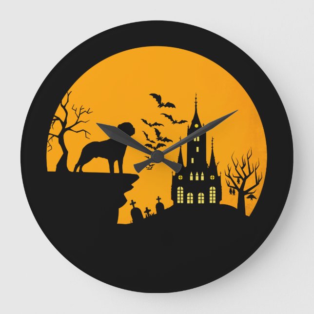 Rottweiler Halloween Stor Klocka (Framsida)