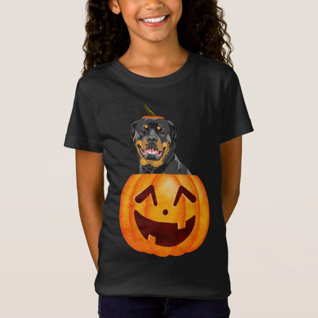 Rottweiler Halloween T Shirt (Framsida)