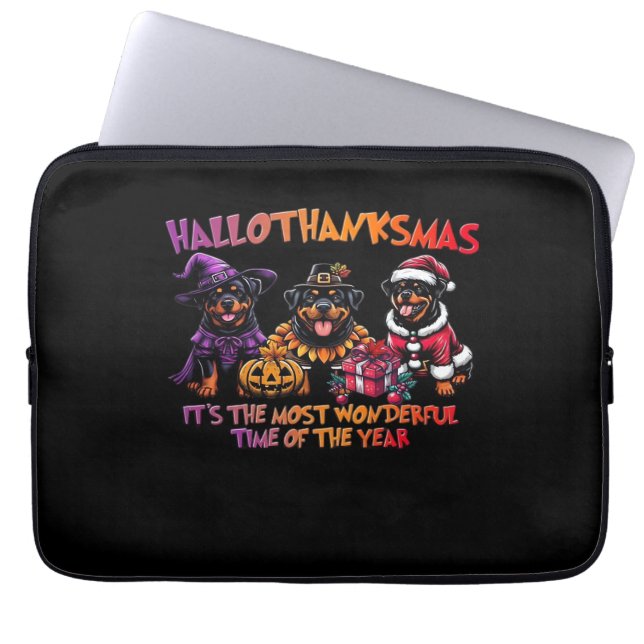 Rottweiler Halloween Thanksgiving jul Classi Laptop Fodral (Framsidan)