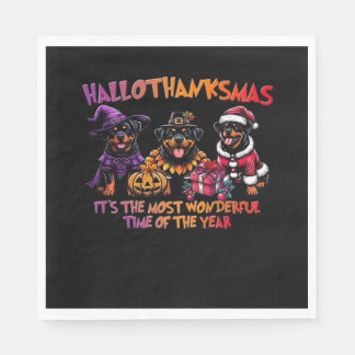 Rottweiler Halloween Thanksgiving jul Classi Pappersservett