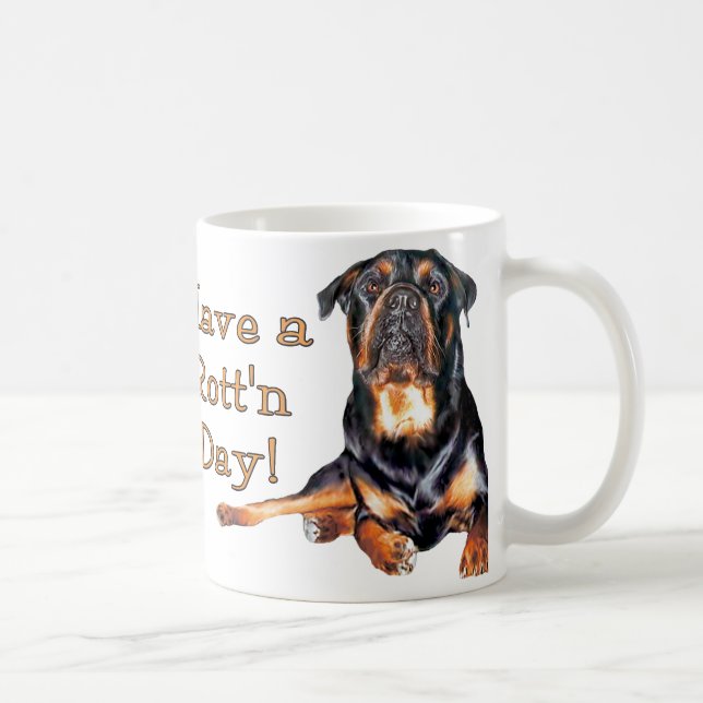 Rottweiler har en rotdag kaffemugg (Höger)