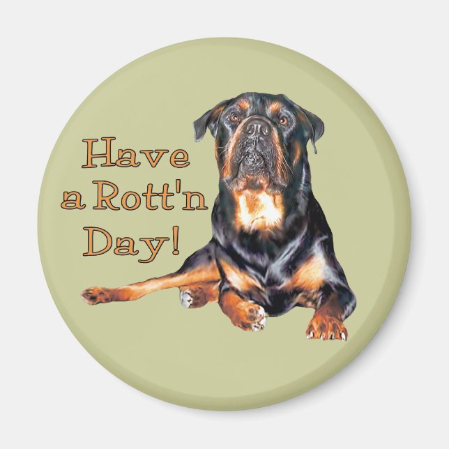 Rottweiler har en rotdag magnet (Framsidan)