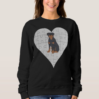 Rottweiler Heart Jigsåg Delar Rottweiler T Shirt